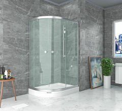 Shower Satürn 80x160 2 Sabit 2 Çalışır Asimetrik Tekne Üzeri Kabin