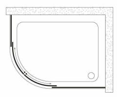 Shower Satürn 90x130 2 Sabit 2 Çalışır Asimetrik Tekne Üzeri Kabin