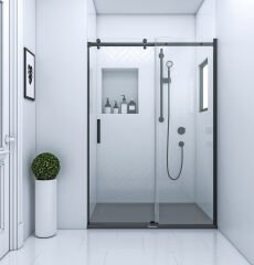 Shower Royal 130 cm 1 Sabit 1 Kayar İki Duvar Arası Tekne Üzeri Duş Kabini