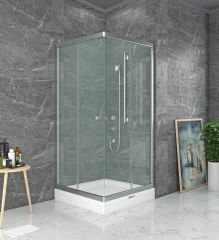 Shower Satürn 90x90 2 Sabit 2 Çalışır Kare Tekne Üzeri Kabin