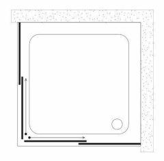 Shower Satürn 90x90 2 Sabit 2 Çalışır Kare Tekne Üzeri Kabin
