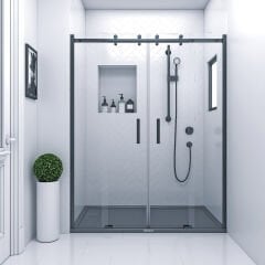 Shower Royal 140 cm 2 Sabit 2 Kayar İki Duvar Arası Tekne Üzeri Duş Kabini