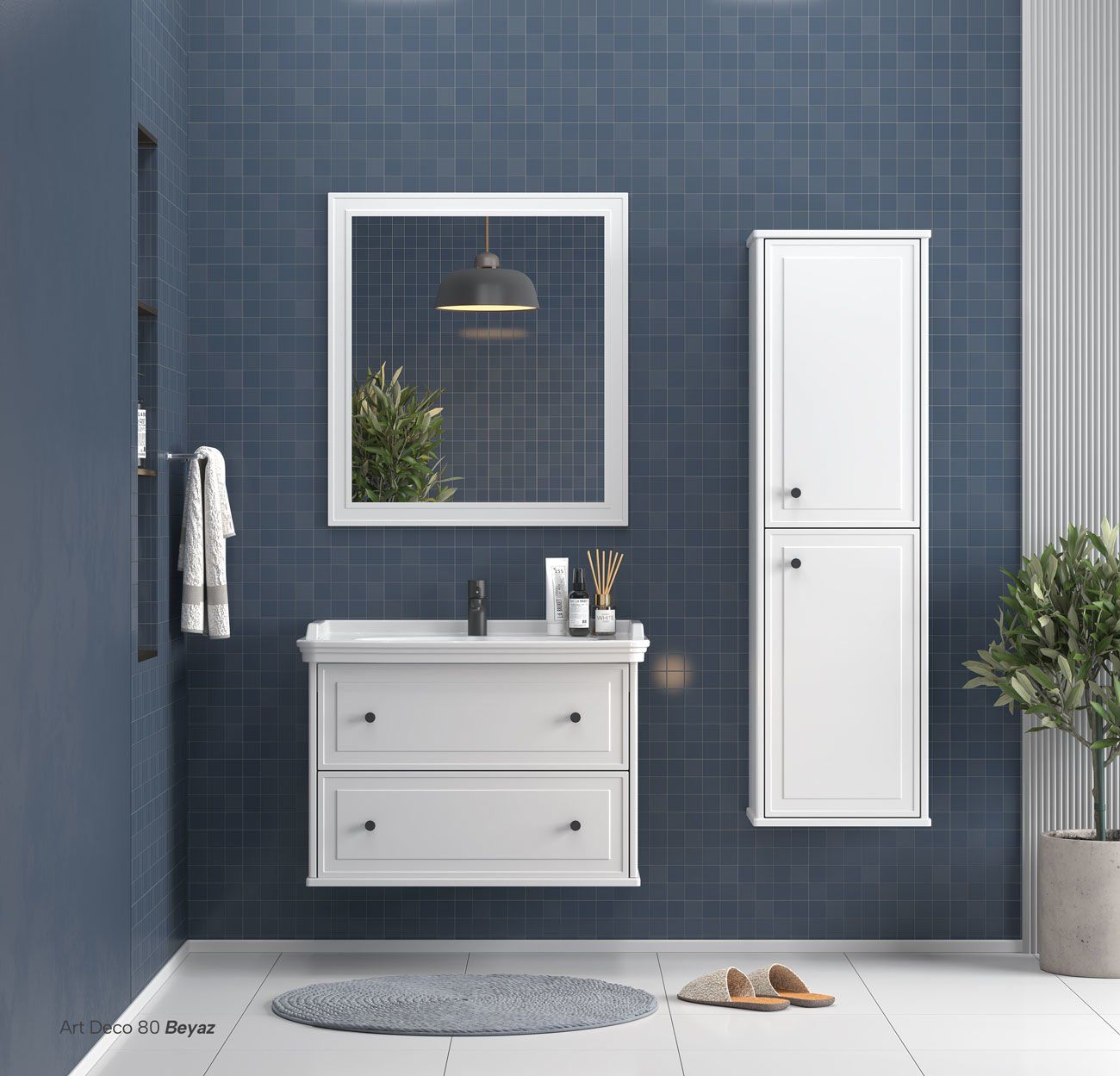 Shower Art Deco 100 cm Banyo Dolabı