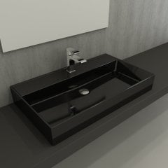 Bocchi | Milano 80 cm Lavabo Parlak Siyah