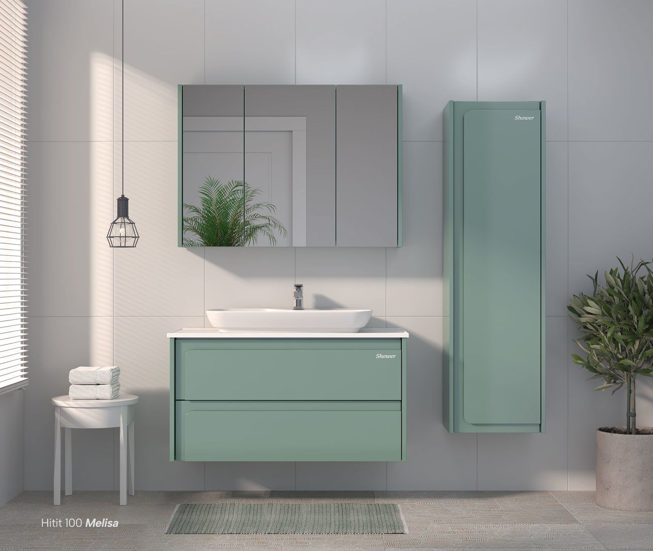 Shower Hitit 100 cm Banyo Dolabı