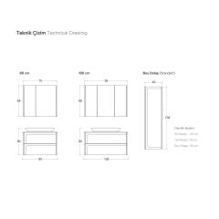 Shower Hitit 100 cm Banyo Dolabı