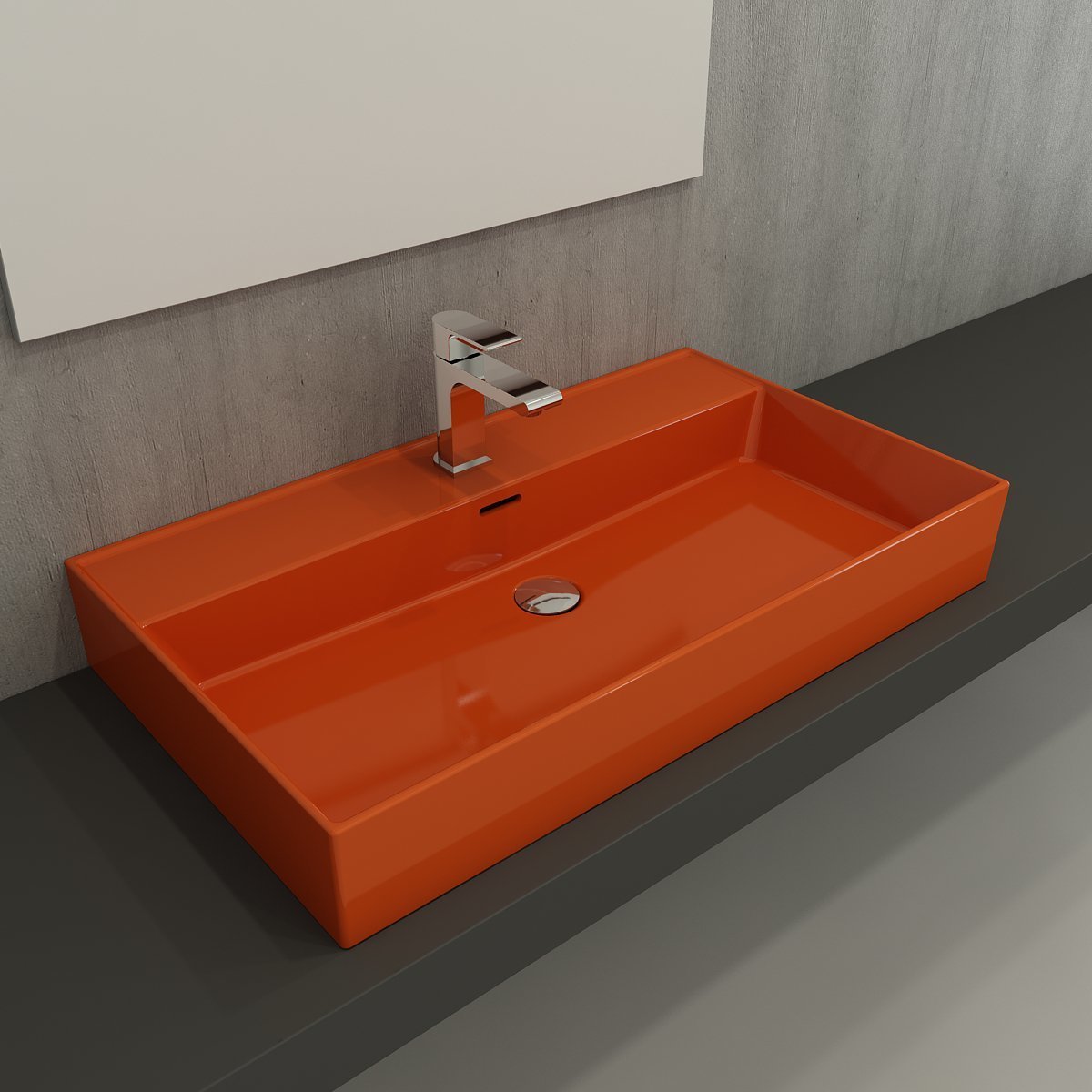 Bocchi | Milano 80 cm Lavabo Parlak Turuncu