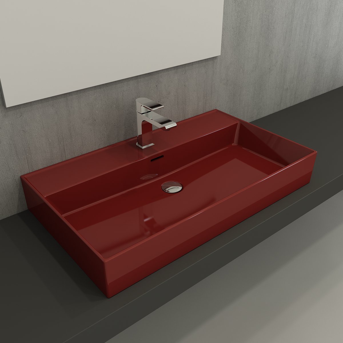 Bocchi | Milano 80 cm Lavabo Parlak Kırmızı