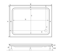 Shower 80x130 Mode Düz Zemin Dikdörtgen Duş Teknesi (Panelli)