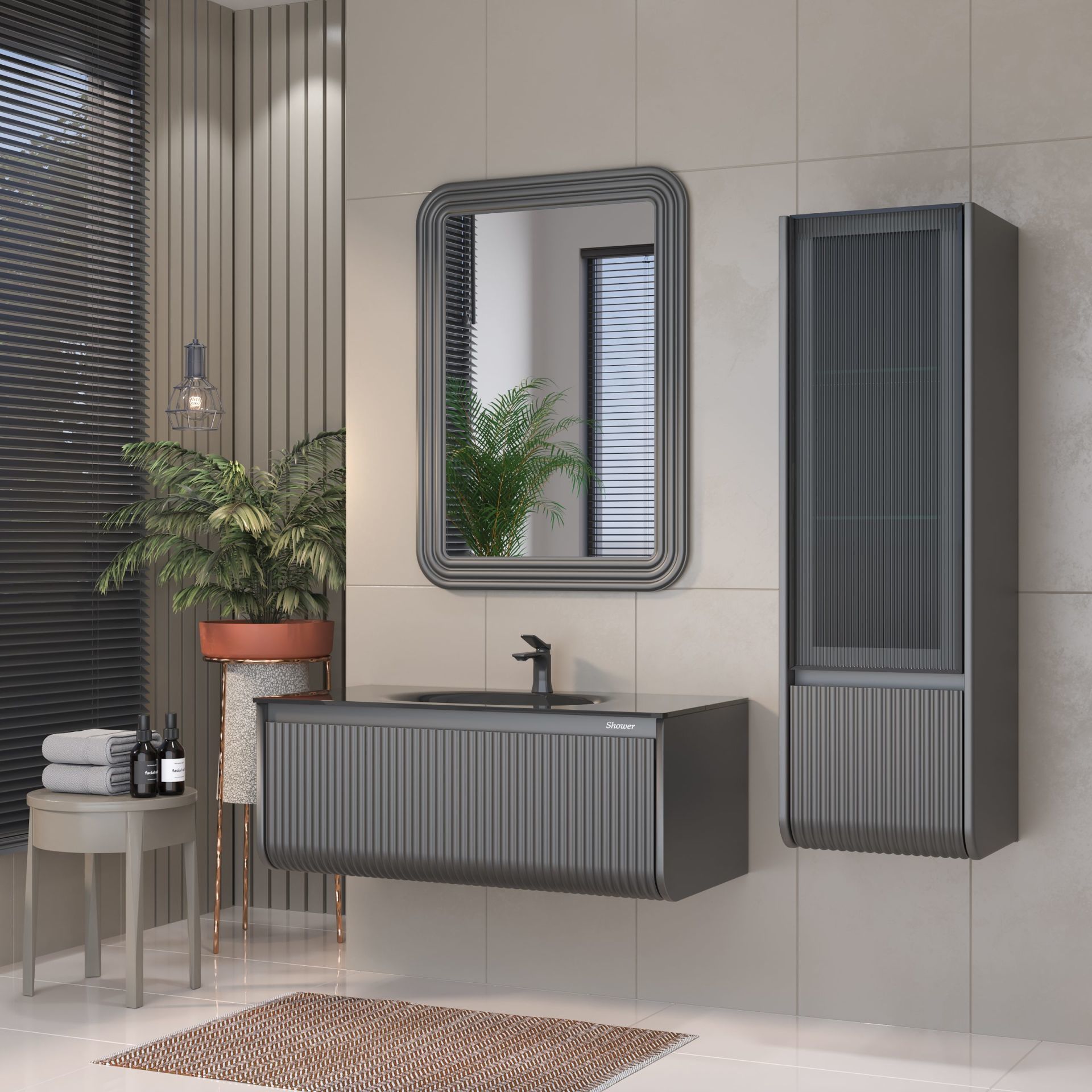Shower Petra 100 cm Banyo Dolabı