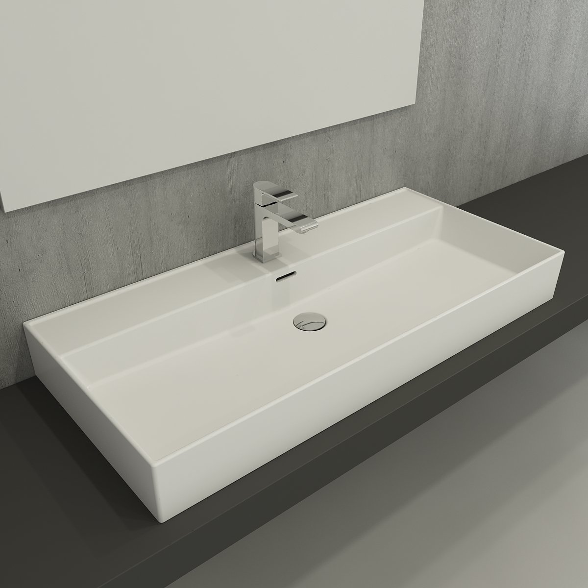 Bocchi | Milano 100 cm Lavabo Mat Beyaz