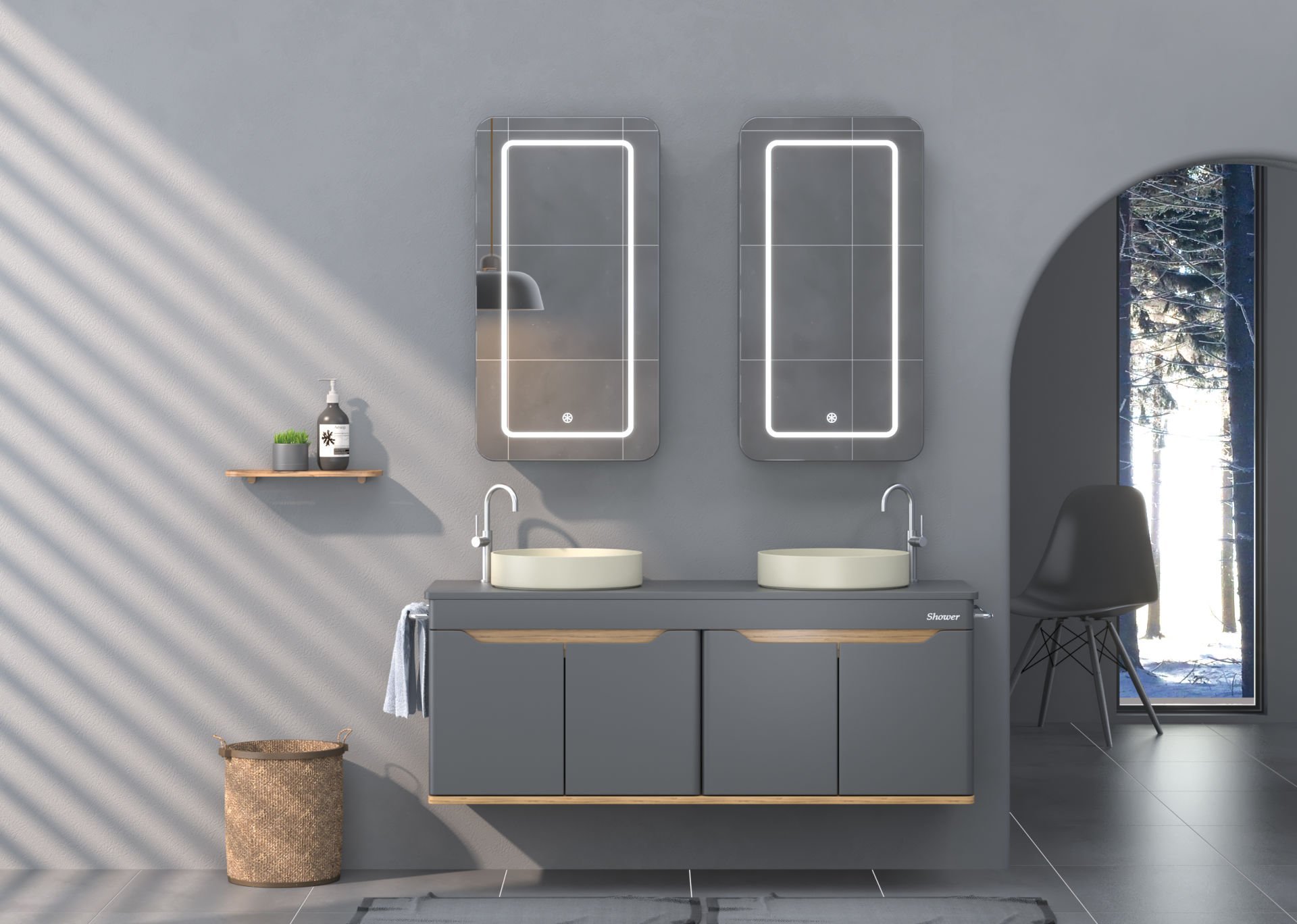 Shower Edra 130 cm Banyo Dolabı