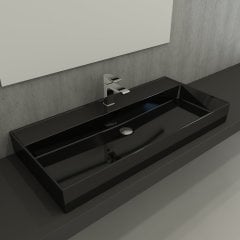 Bocchi | Milano 100 cm Lavabo Parlak Siyah