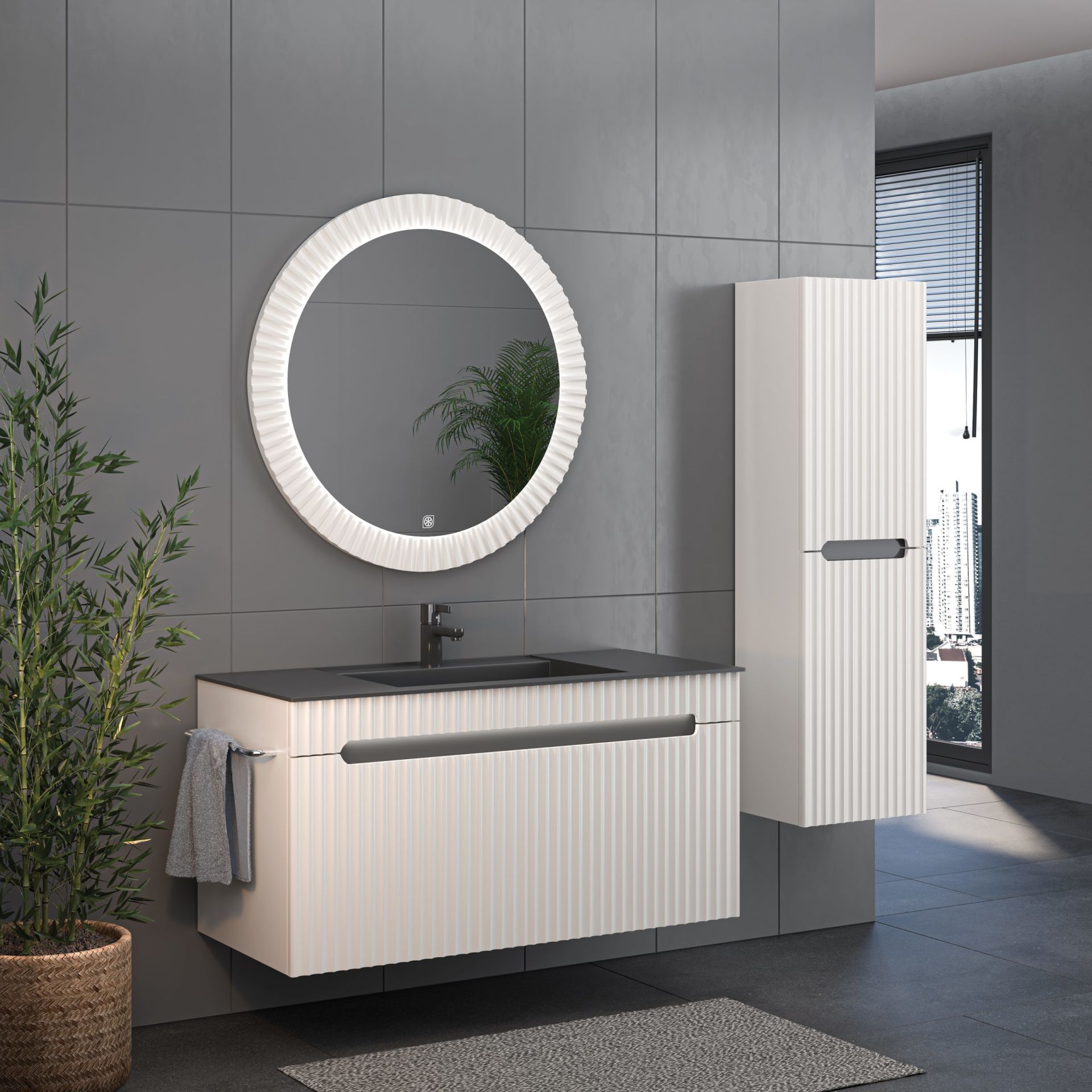 Shower Zara 80 cm Banyo Dolabı (Kapaklı)