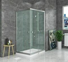 Shower Satürn 100x120 2 Sabit 2 Çalışır Dikdörtgen Tekne Üzeri Kabin