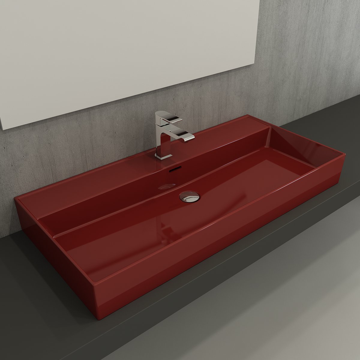 Bocchi | Milano 100 cm Lavabo Parlak Kırmızı