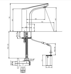 E.C.A. | LUNA FOTOSELLİ LAVABO BATARYASI - PİLLİ (Çift Su Girişli)