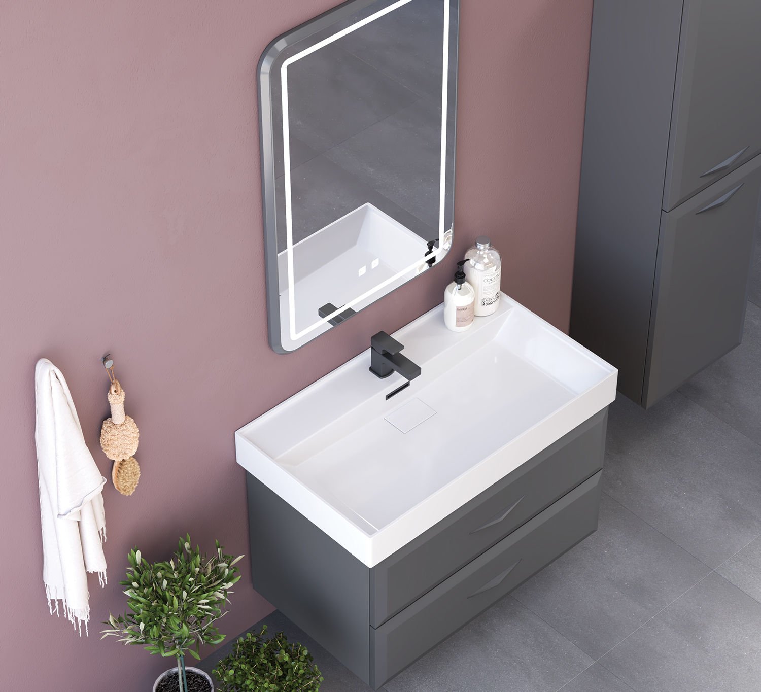 Shower Truva 80 Banyo Dolabı