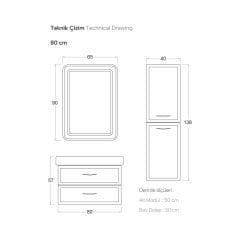 Shower Truva 80 Banyo Dolabı