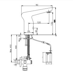 E.C.A. | FOTOSELLİ LAVABO MUSLUĞU - PİLLİ (Tek Su Girişli)