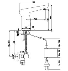 E.C.A. | FOTOSELLİ LAVABO MUSLUĞU - ELEKTRİKLİ (Tek Su Girişli)