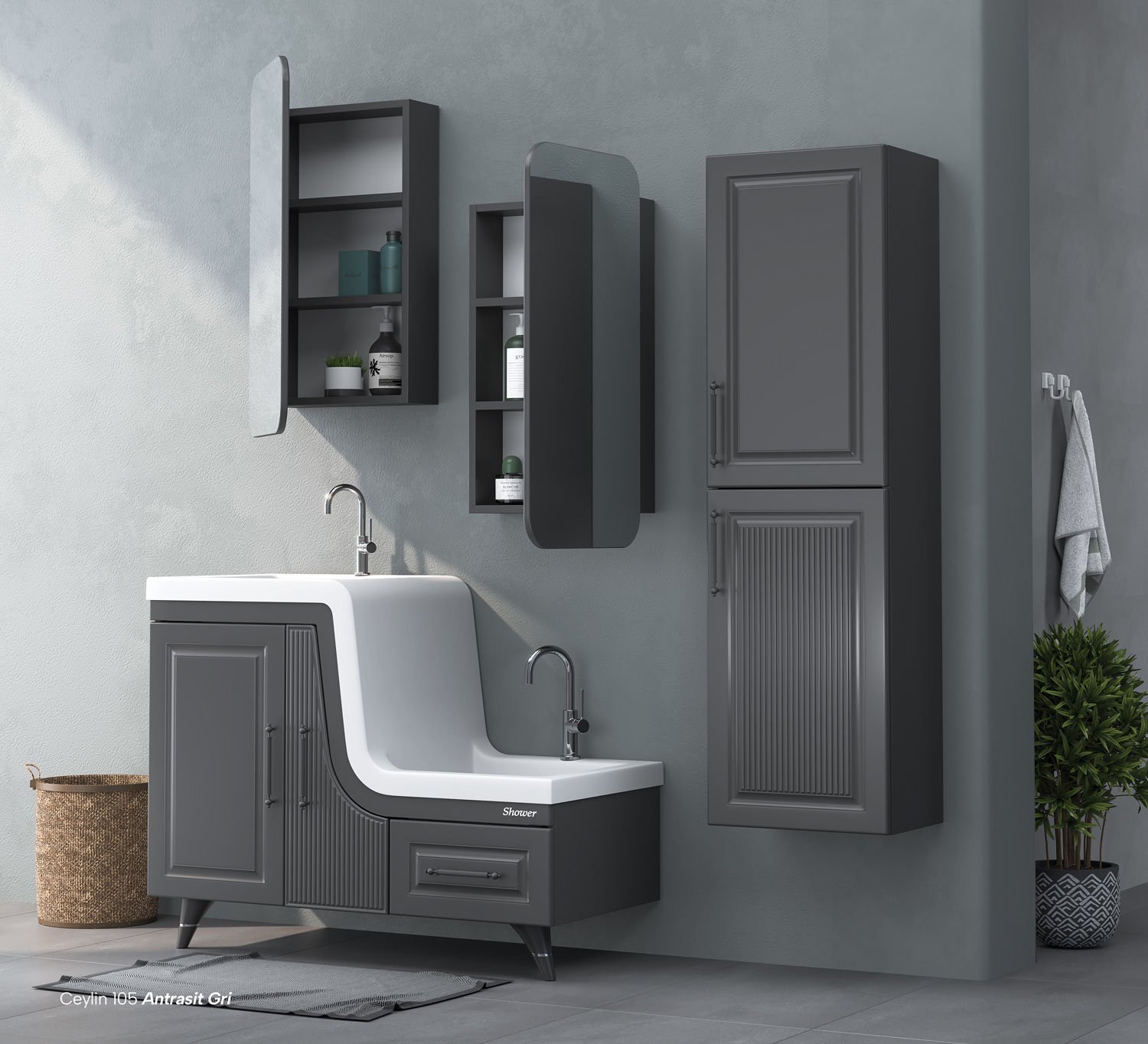 Shower Ceylin 100 Banyo Dolabı