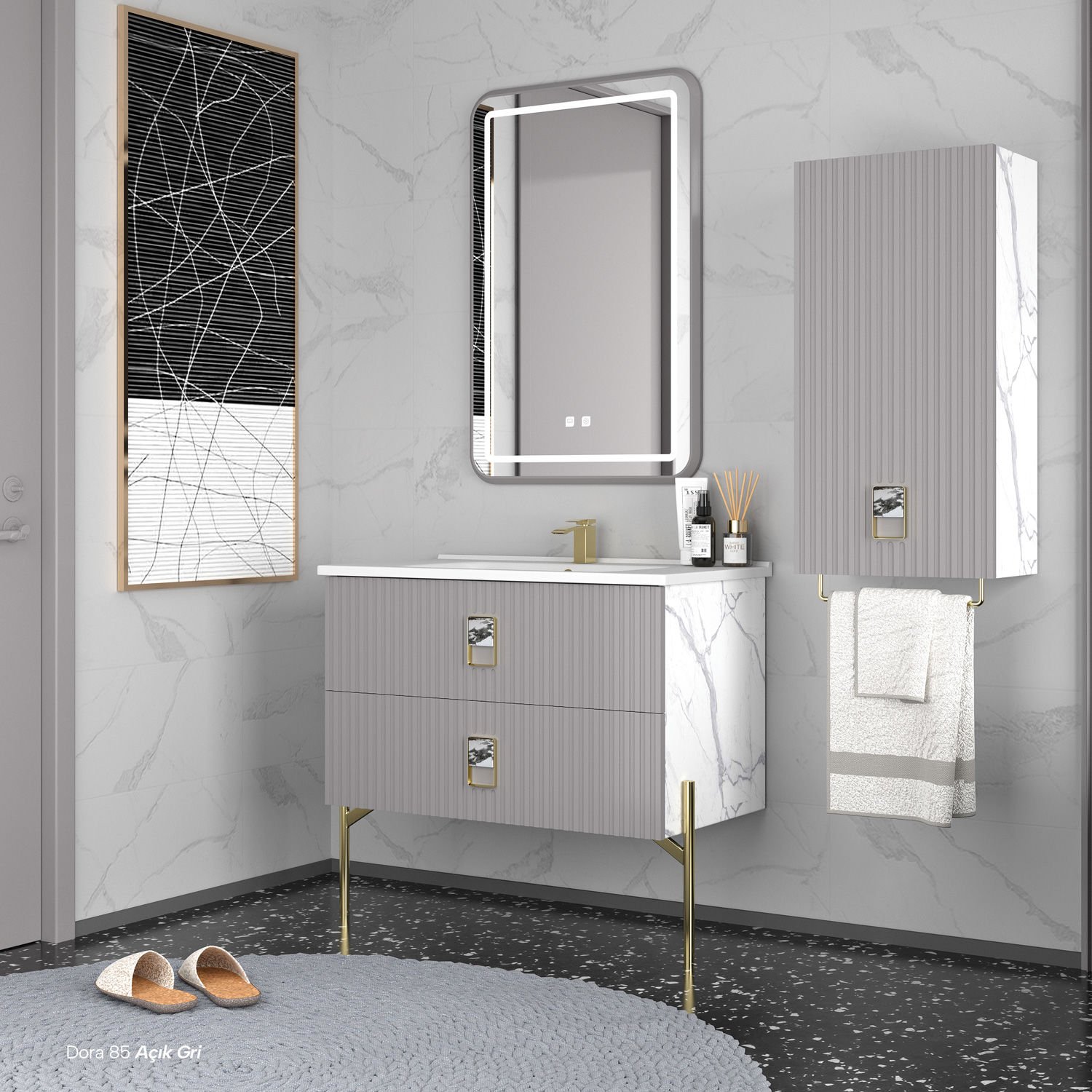 Shower Dora 85 cm Banyo Dolabı