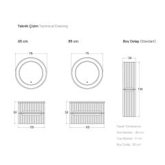 Shower Blue 85 cm Banyo Dolabı