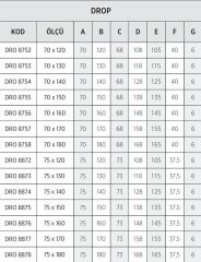 Shower 70x120 Drop Dikdörtgen Panelli Duş Teknesi