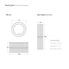 Shower Blue 100 cm Banyo Dolabı