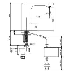 E.C.A. | COMPACT FOTOSELLİ LAVABO BATARYASI - ELEKTRİKLİ (Çift Su Girişli)