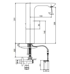 E.C.A. | COMPACT FOTOSELLİ ORTA BOY LAVABO BATARYASI - PİLLİ (Çift Su Girişli)