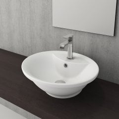 Bocchi Verona Batarya Banklı Çanak Lavabo 50 cm Mat Beyaz