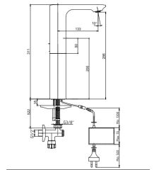 E.C.A. | COMPACT FOTOSELLİ YÜKSEK TİP LAVABO BATARYASI - ELEKTRİKLİ (Çift Su Girişli)