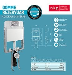 NKP | GÖMME REZERVUAR 3/6 LT. (ASMA KLOZET UYUMLU 8 CM)