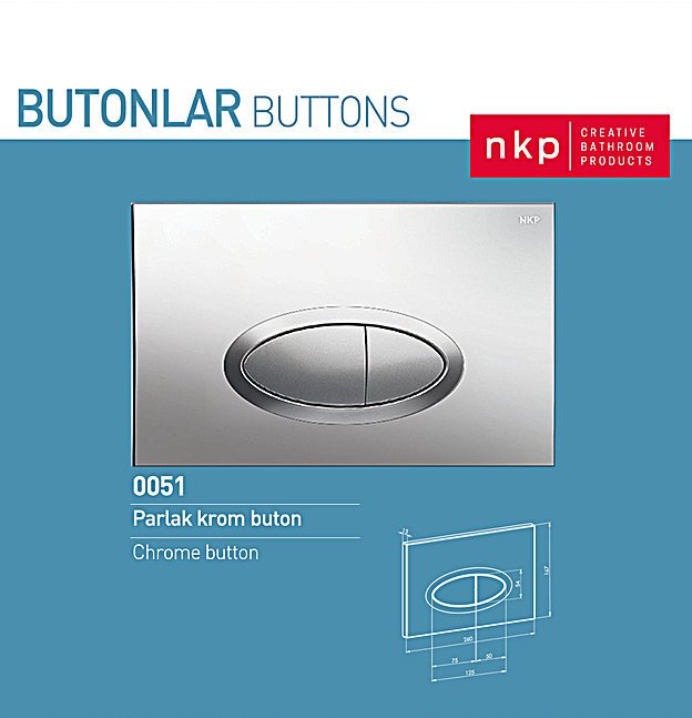 NKP | PARLAK KROM BUTON ELİPS 3/6 LT.