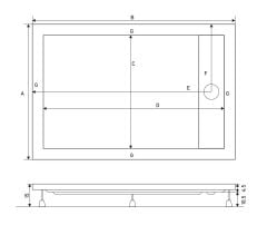 Shower 90x120 Drop Dikdörtgen Panelli Duş Teknesi