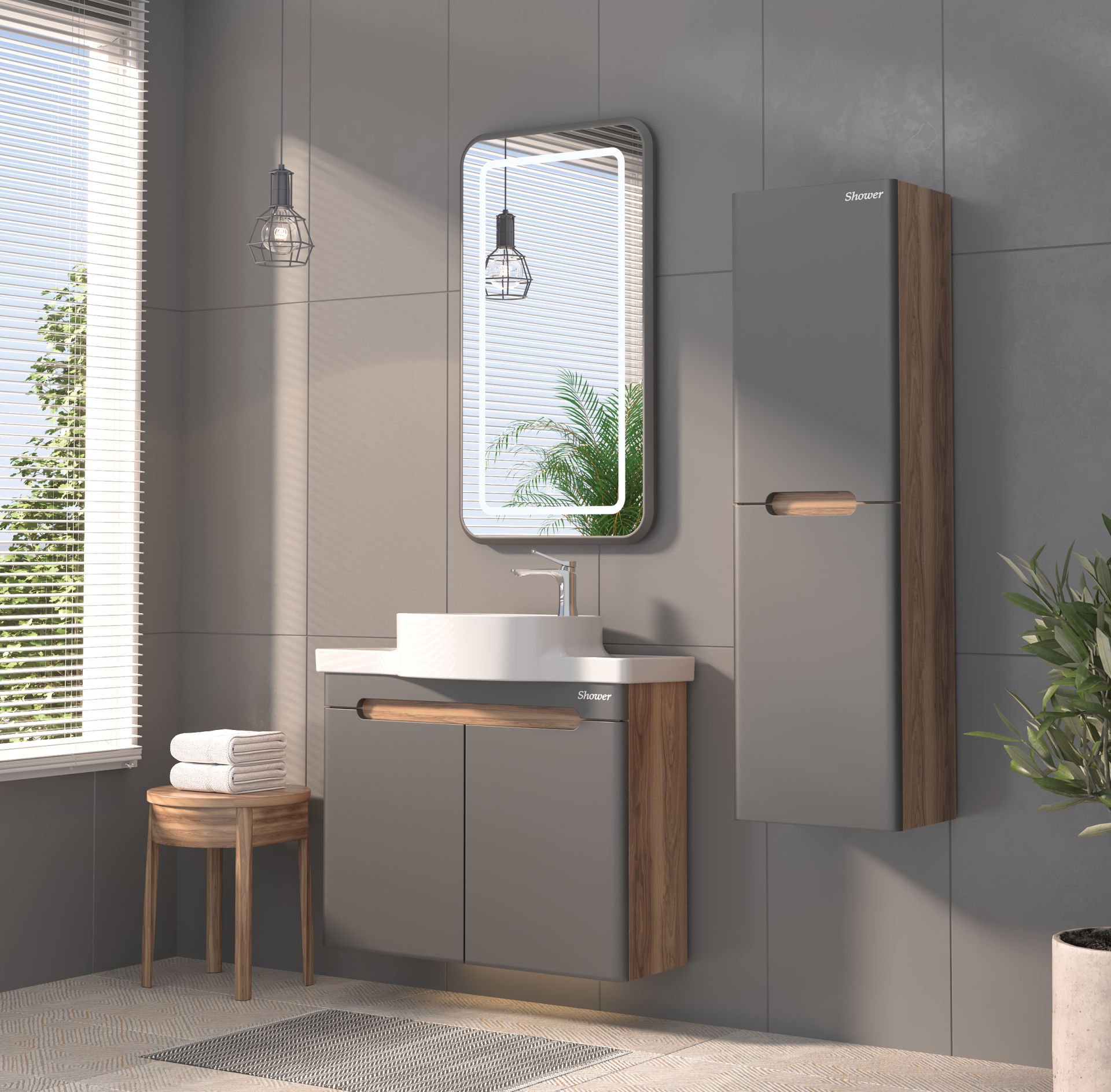 Shower Serin 80 cm Banyo Dolabı