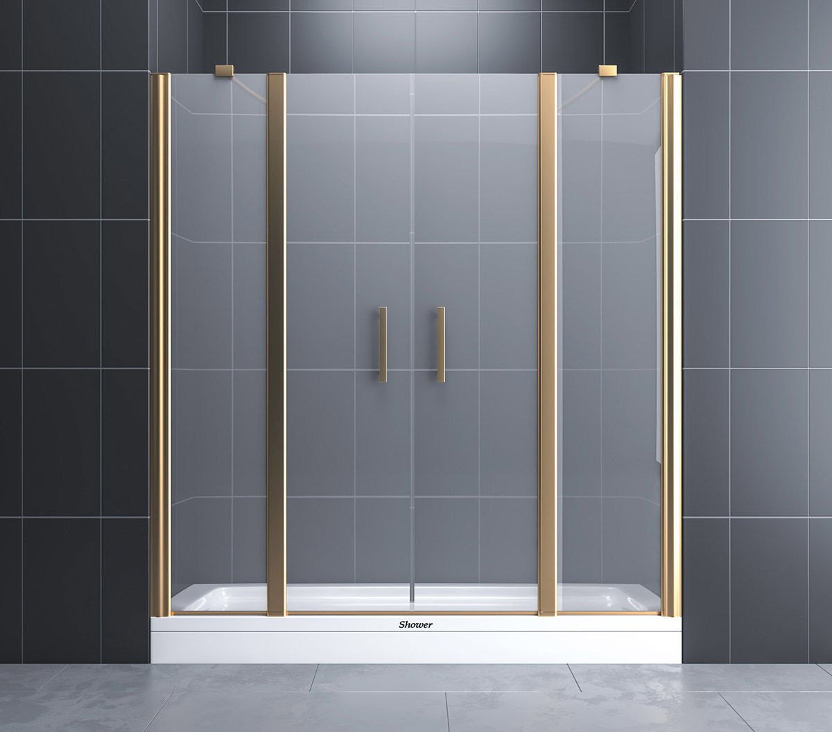 Shower Relax-Jüpiter 140 cm İki Duvar Arası 2 Sabit 2 Açılır Tekne Üzeri Duş Kabini