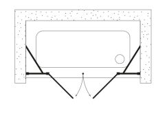 Shower Relax-Jüpiter 200 cm İki Duvar Arası 2 Sabit 2 Açılır Tekne Üzeri Duş Kabini