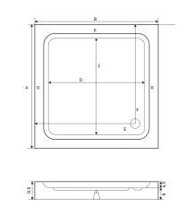 Shower 90x90 Coral Kare Monoblok Duş Teknesi