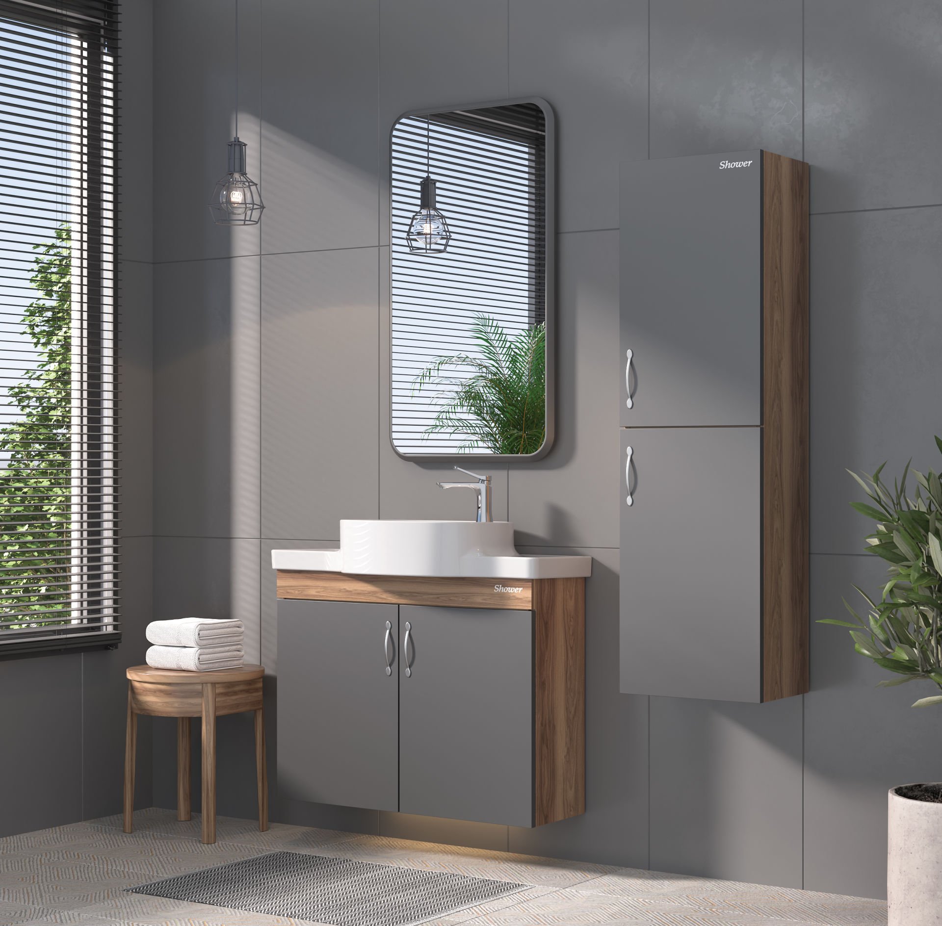 Shower Özgün 65 cm Banyo Dolabı