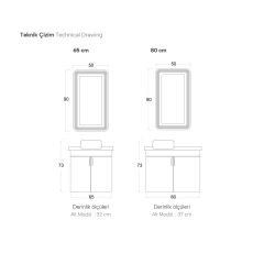 Shower Özgün 65 cm Banyo Dolabı