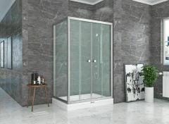 Shower Satürn 100x130 2 Sabit 2 Çalışır Yan Panelli Tekne Üzeri Kabin