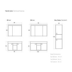 Shower Zaria 85 cm Banyo Dolabı