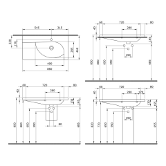 Bocchi | Taormina Arch Lavabo 86 cm P.Beyaz
