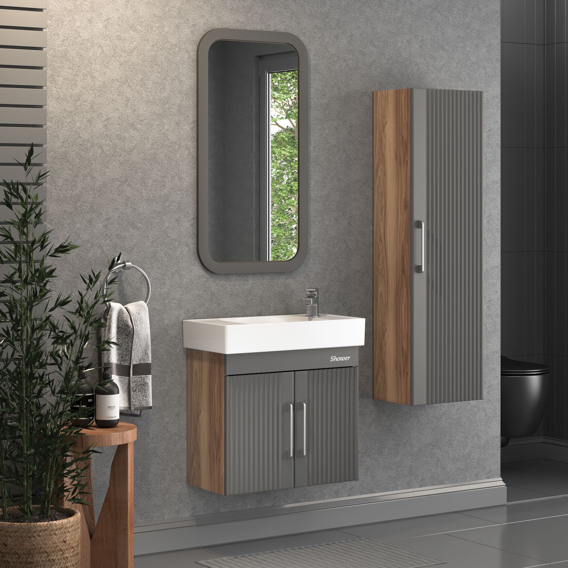 Shower Area 60 cm Banyo Dolabı