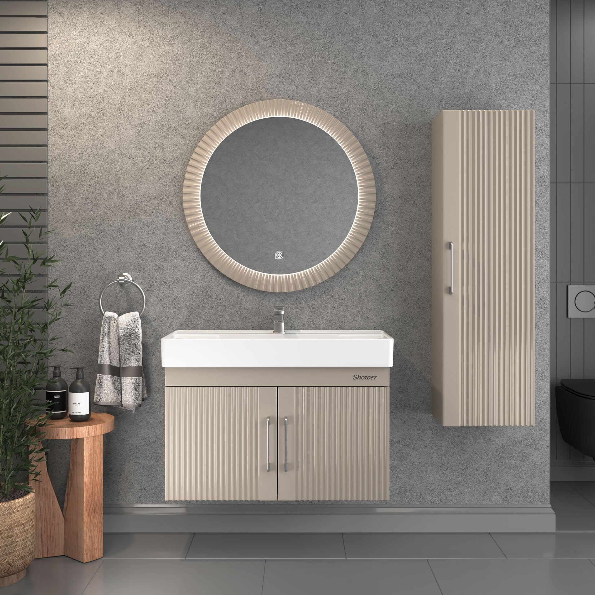 Shower Area 85 cm Banyo Dolabı