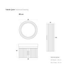 Shower Area 85 cm Banyo Dolabı