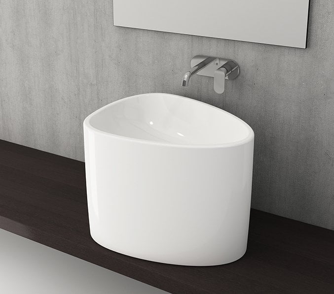 Bocchi | Etna Yarım Monoblok Lavabo Parlak Beyaz